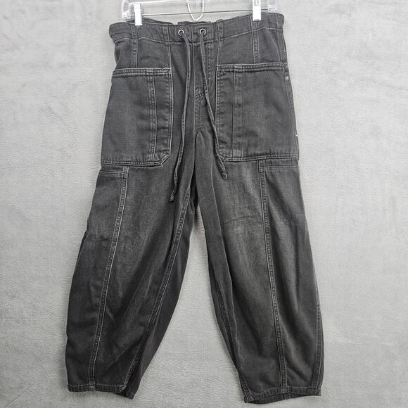 Free People Pants - Free People We The Free Black Barrel‎ Jeans Utility Cargo Pants XS